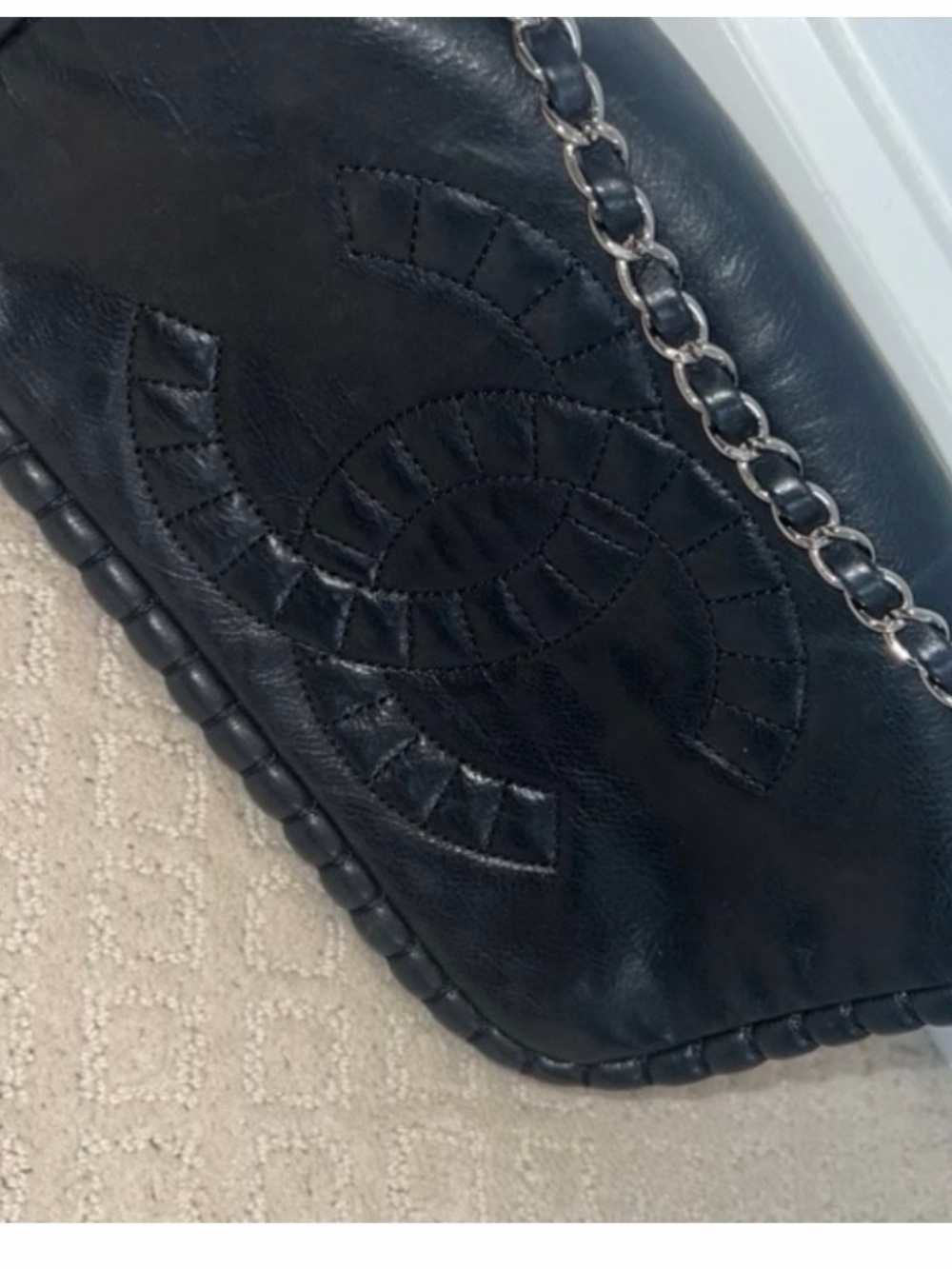 CHANEL Calfskin On the Bund Medium Flap Black